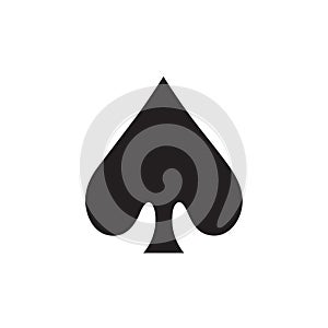 Playing Card Spade Icon In Flat Style Vector For Apps, UI, Websites. Black Vector Icon