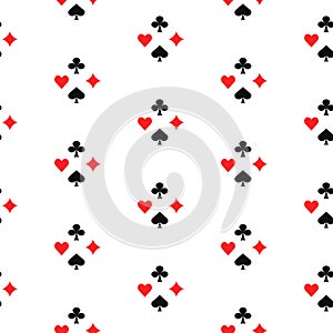 Playing card suits seamless pattern.