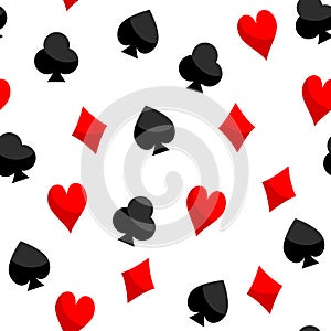 Playing Card Texture Seamless of Hearts Diamonds Clubs Spades