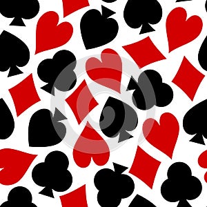 Playing Card Texture Seamless Vector of Hearts Diamonds Clubs Spades