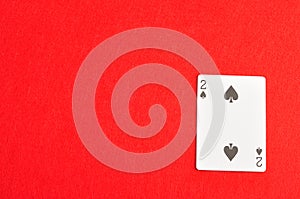 Playing card. Two of spades