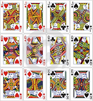 Playing cards 62x90 mm jack queen king