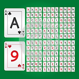 Playing Cards Alphabet and Digit Vector