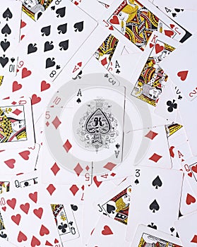 Playing Cards Background - Spades Ace on top photo
