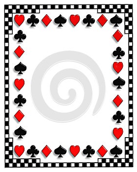 Playing Cards border Poker suits