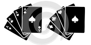 Playing cards. Card fan. Vector icons isolated on white background.