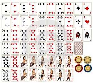 Playing cards & chesspieces