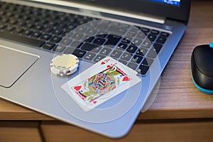 Playing cards chips notebook