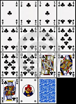 Playing cards - the clubs suit