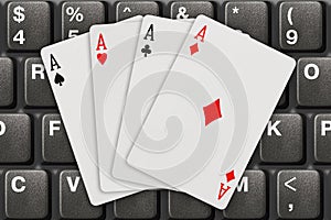 Playing cards on computer keyboard