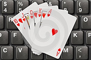Playing cards on computer keyboard