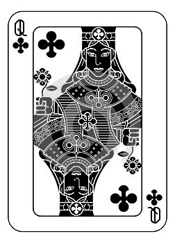 Playing Cards Deck Pack Queen Of Clubs Card Design