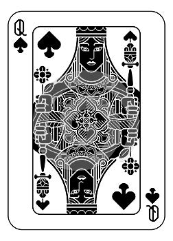 Playing Cards Deck Pack Queen Of Spades Design