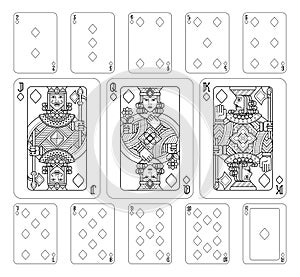 Playing Cards Diamonds Black and White