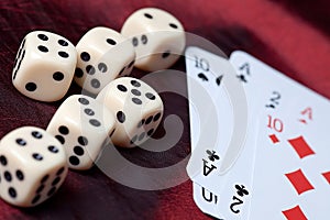 Playing cards and dice