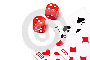Playing cards and dice