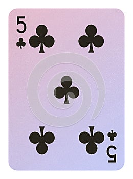 Playing cards, Five of clubs