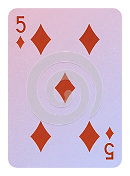 Playing cards, Five of diamonds