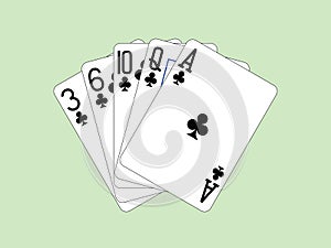 Playing Cards - Flush of Clubs