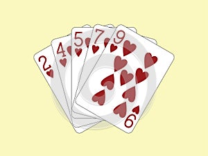 Playing Cards - Flush of Hearts