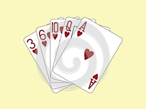 Playing Cards - Flush of Hearts