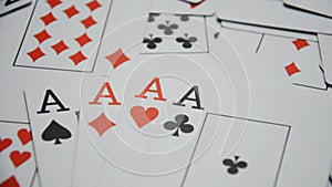 playing cards four aces