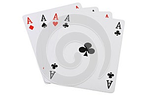 Playing cards four aces