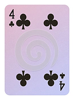 Playing cards, Four of clubs