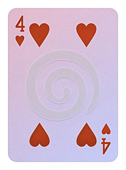 Playing cards, Four of hearts