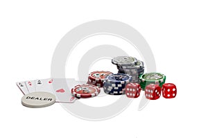 Playing cards and gambling chips