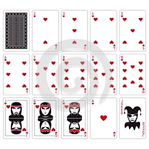 Playing cards. Hearts