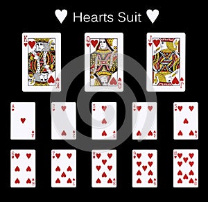 Playing cards hearts suit