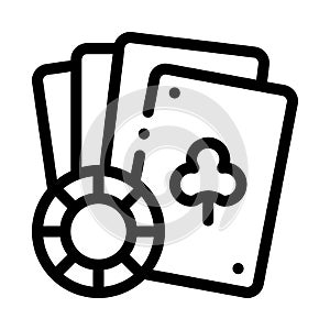 Playing Cards Icon Vector Outline Illustration