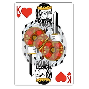 Playing cards. King of hearts. Table games. Gambling.