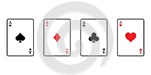 Playing cards poker icon set.