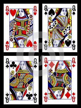 Playing cards - queens