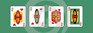 Playing cards for rummy and Cassino