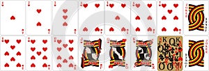 Playing cards for rummy and Cassino
