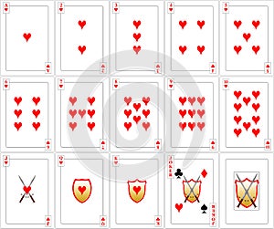 Playing Cards set - Hearts