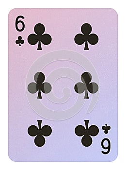 Playing cards, Six of clubs