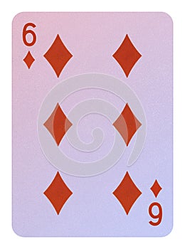 Playing cards, Six of diamonds