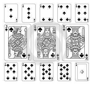 Playing Cards Spades Black and White