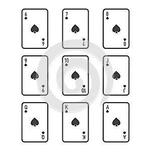 Playing cards spades suit vector