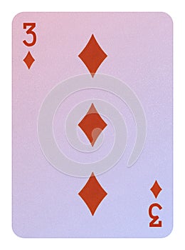 Playing cards, Three of diamonds