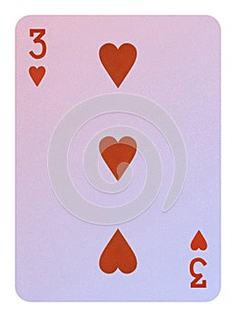 Playing cards, Three of hearts