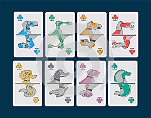 Playing cards whit dogs