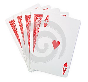 playing cards on white background