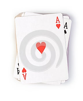 playing cards on white background