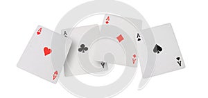 Playing cards on white background