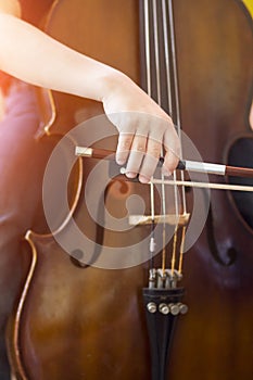 Playing the cello